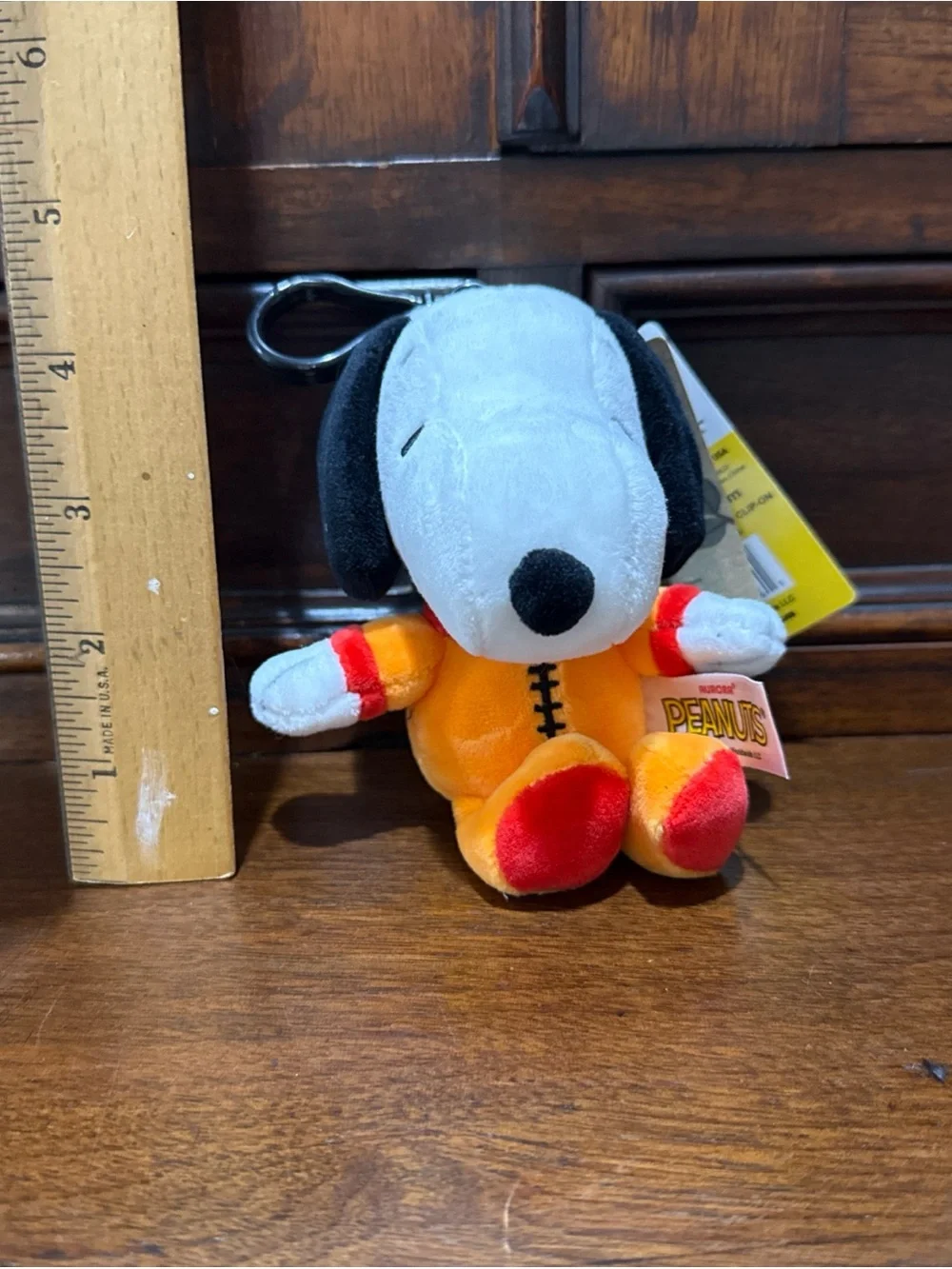 SNOOPY PEANUTS Aurora ASTRONAUT SNOOPY 5” Clip-On Bag Charm Key Chain Plush Toy
